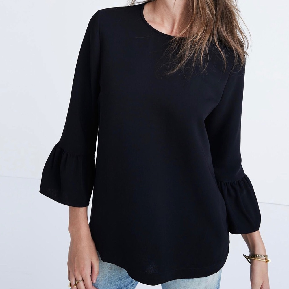 Madewell Black Bell Sleeve Blouse